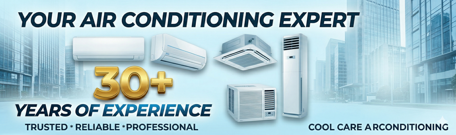 Banner for Cool Care Airconditioning - dealer for o general, Hitachi, Daikin, Carrier